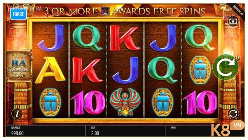 Độ dao động trong Fortunes of Ra Jackpot