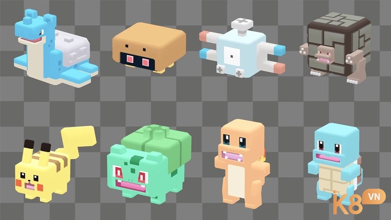 Pokemon Quest sử dụng nền đồ họa Pixel tương tự như game Minecraft