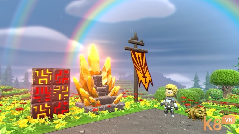 Portal Knights có môi trường được hình thành từ các khối lập phương như đất, gỗ, đá và than