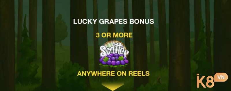 Khi có từ 3 biểu tượng Lucky Grapes xuất hiện trò chơi thưởng sẽ bắt đầu