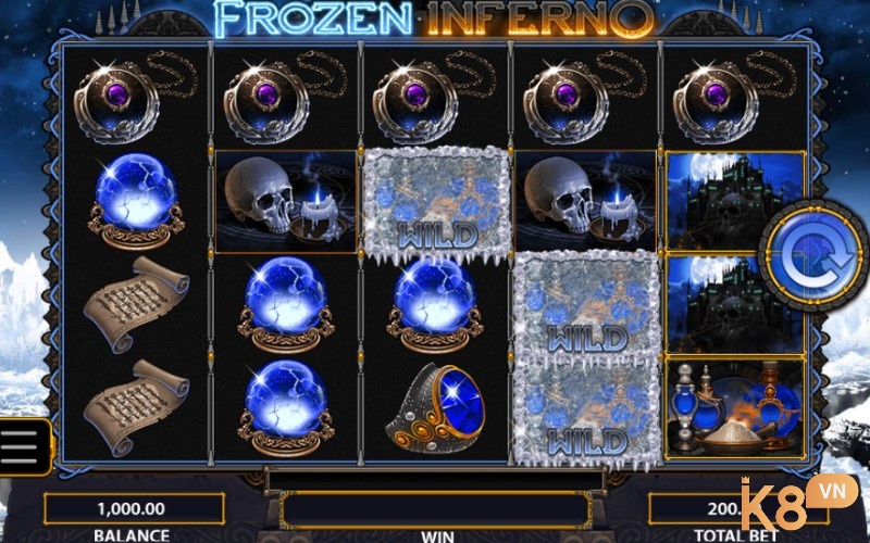 Frozen Inferno với các biểu tượng chi tiết và sống động