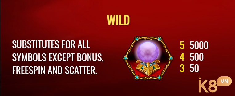 Biểu tượng Wild của Fortune Teller slot là quả cầu pha lê