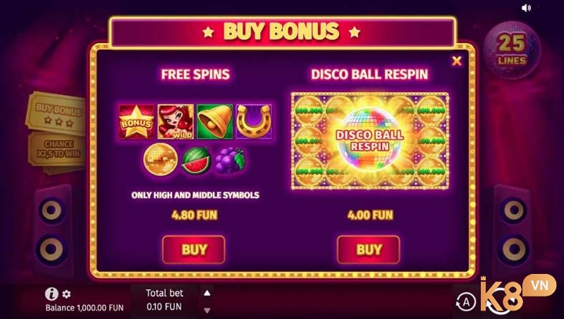 Buy Bonus cho phép bạn mua tính năng thưởng