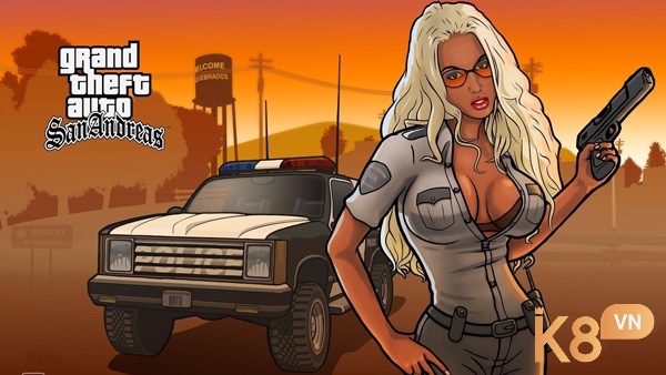 Grand Theft Auto: San Andreas với nhân vật CJ trong thế giới mở rộng lớn